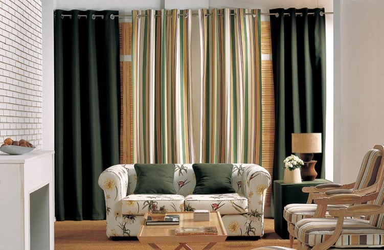 Ver cortinas estampadas de salón modernas