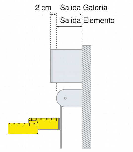 Salida de galerías para cortinas