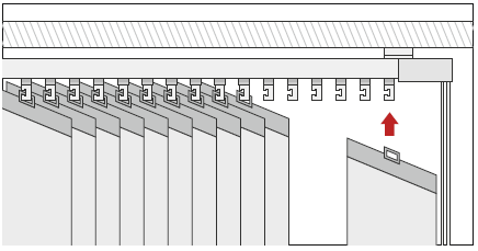 Colocación de lamas verticales